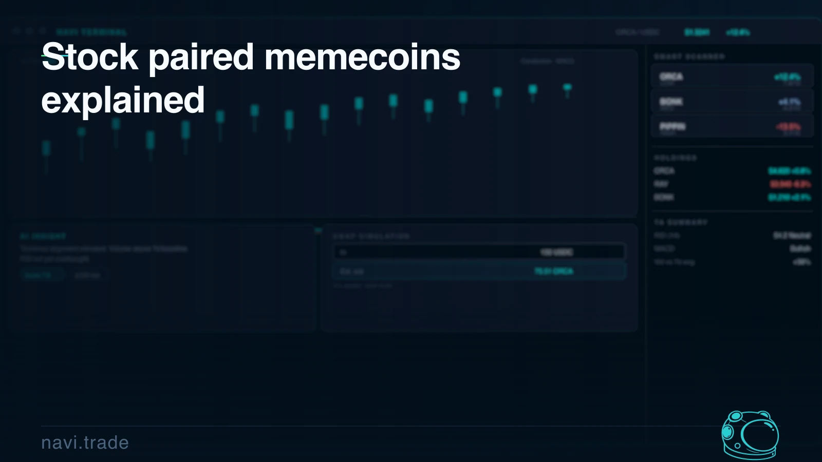 Stock paired memecoins explained. NAVI article image with risk, liquidity.